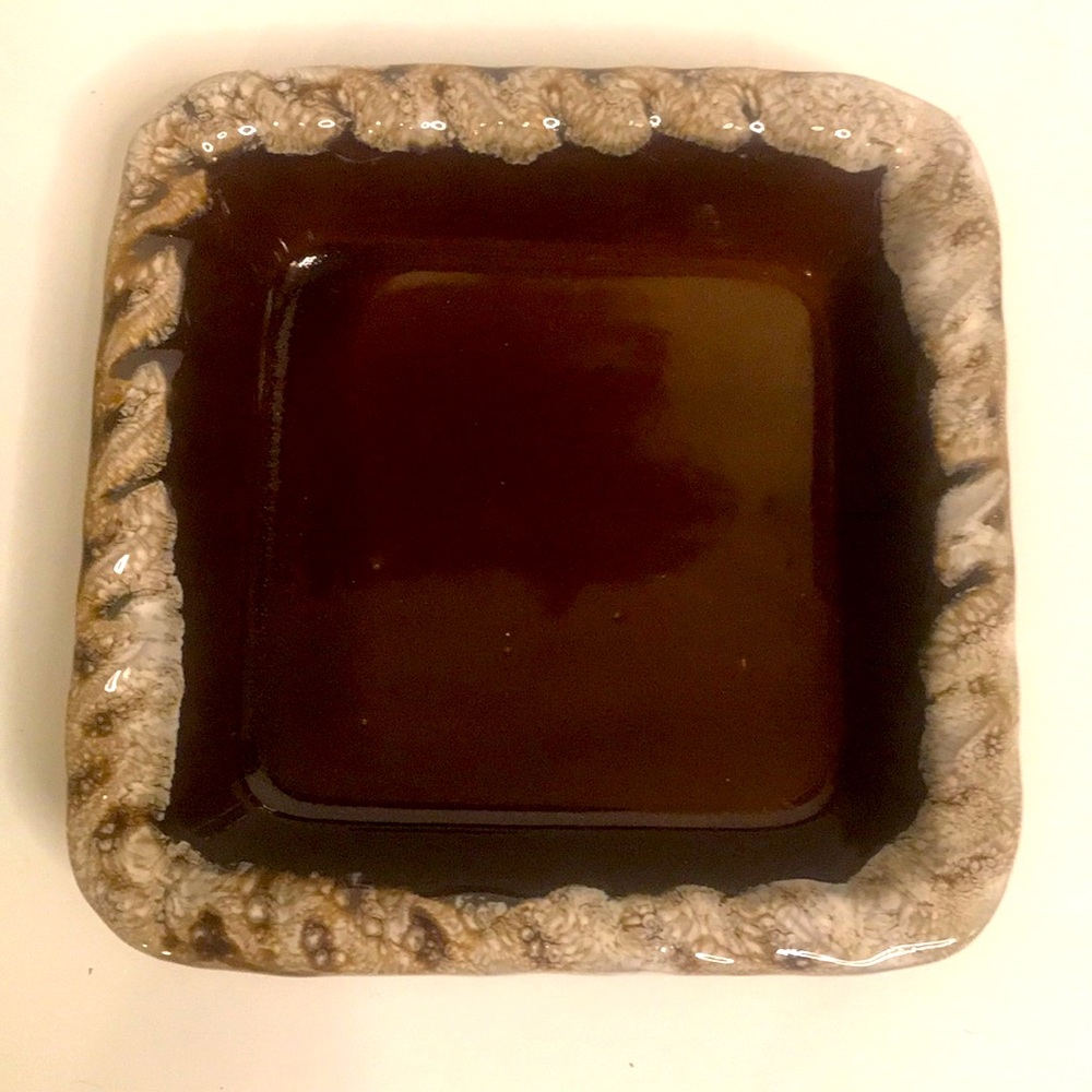Vintage Brown Drip Oven Proof Square Dish
